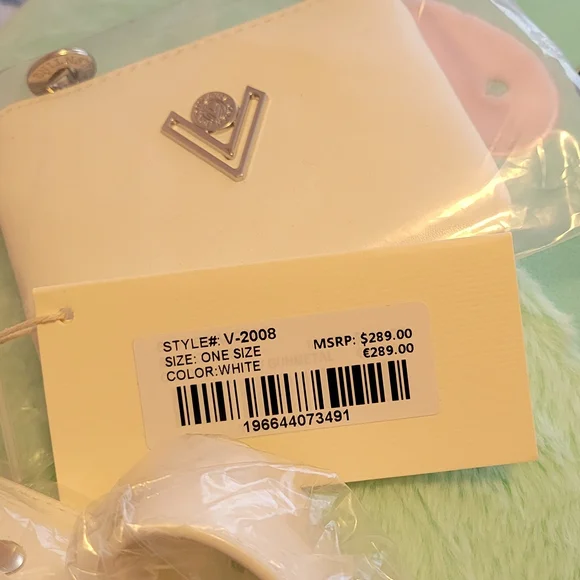 Valentino Orlandi NWT White  Crossbody Bag with Logo and Coin Purse. 10x8.5x3 - Picture 2 of 4